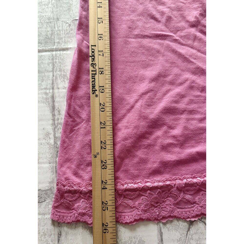Y2K Pink Lace Trim Cami Top Adjustable Spaghetti Strap Coquette Style Sz S - Picture 6 of 7